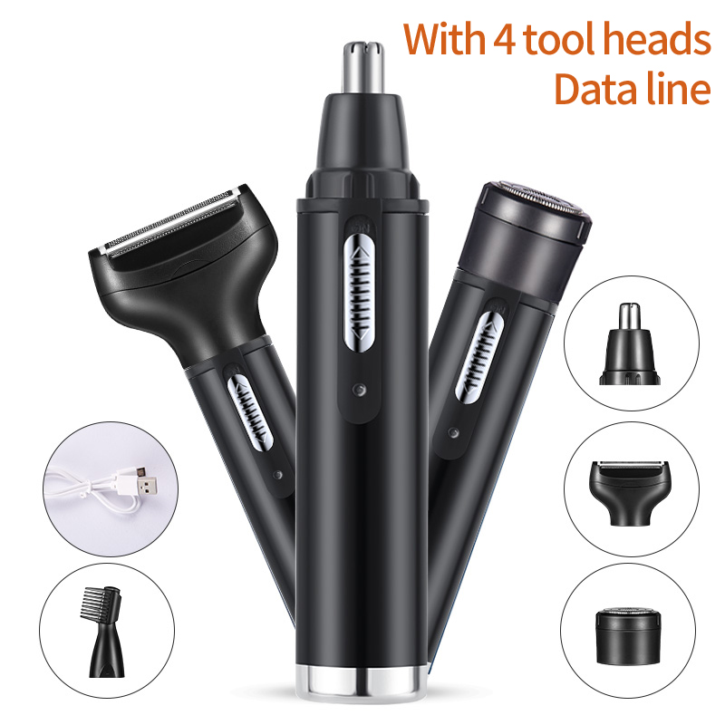 Men'S Grooming Haircut - เครื่องตัดขนจมูกหูไฟฟ้าสำหรับผู้ชายไม่เจ็บปวดแบบชาร์จได้คิ้วเครา 4 ใน 1 เครื่องตัดผมเครื่องโกนหนวด
