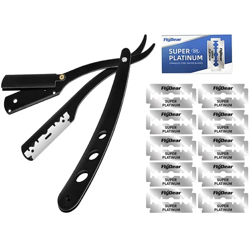 Straight Razor Safety - มีดโกนคมกริบสำหรับร้านตัดผม, มีดโกนแบบพับได้สำหรับผู้ชาย, มีดโกนแบบตรง, มีดโกนสำหรับผู้ชาย