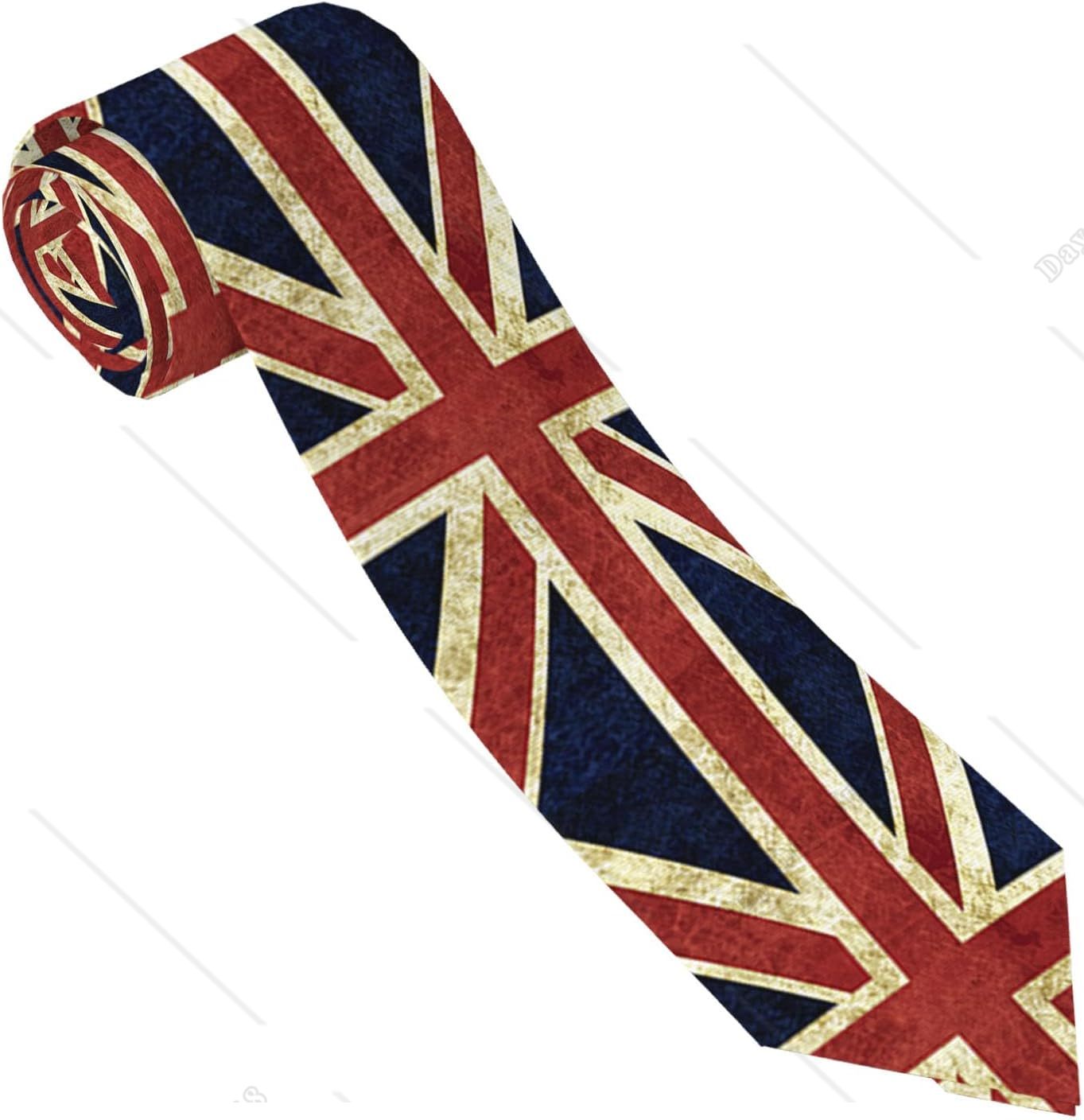 Men'S Grooming Uk - UK Flag Men's Tie เนคไทชุดสูทธุรกิจอย่างเป็นทางการสําหรับผู้ชายงานแต่งงานเจ้าบ่าวเจ้าบ่าวแฟนหนึ่งขนาด