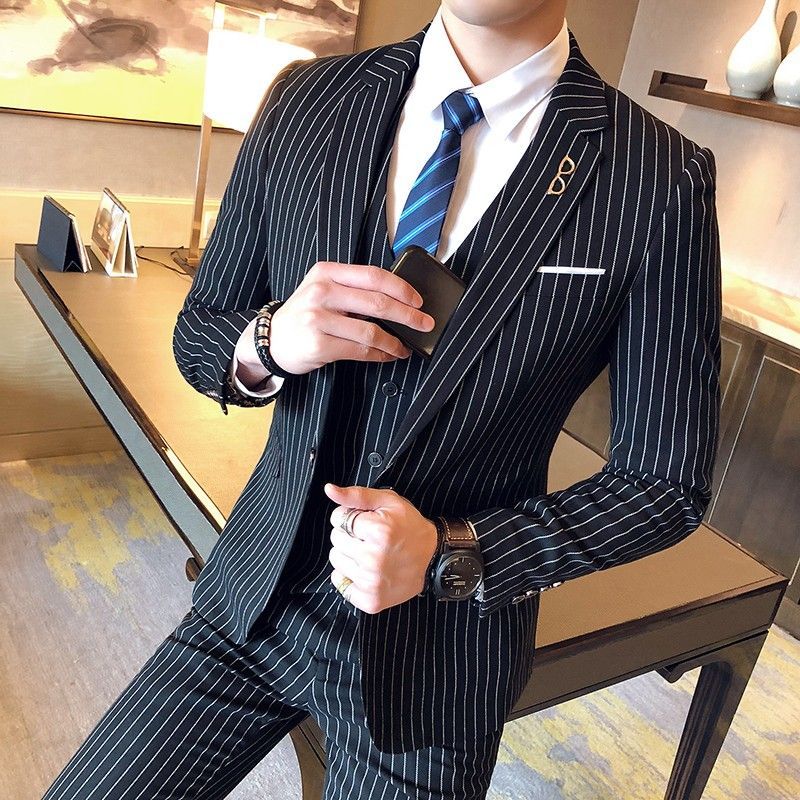 Men'S Grooming Uk - เสื้อเบลเซอร์ผู้ชายทรงเข้ารูปลายทางสไตล์อังกฤษ แจ็คเก็ตสูทลำลองสำหรับฤดูใบไม้ร่วง ชุดทักซิโด้เจ้าบ่าวงานแต่งงาน เสื้อโค้ทสำหรับงานพิธีการ