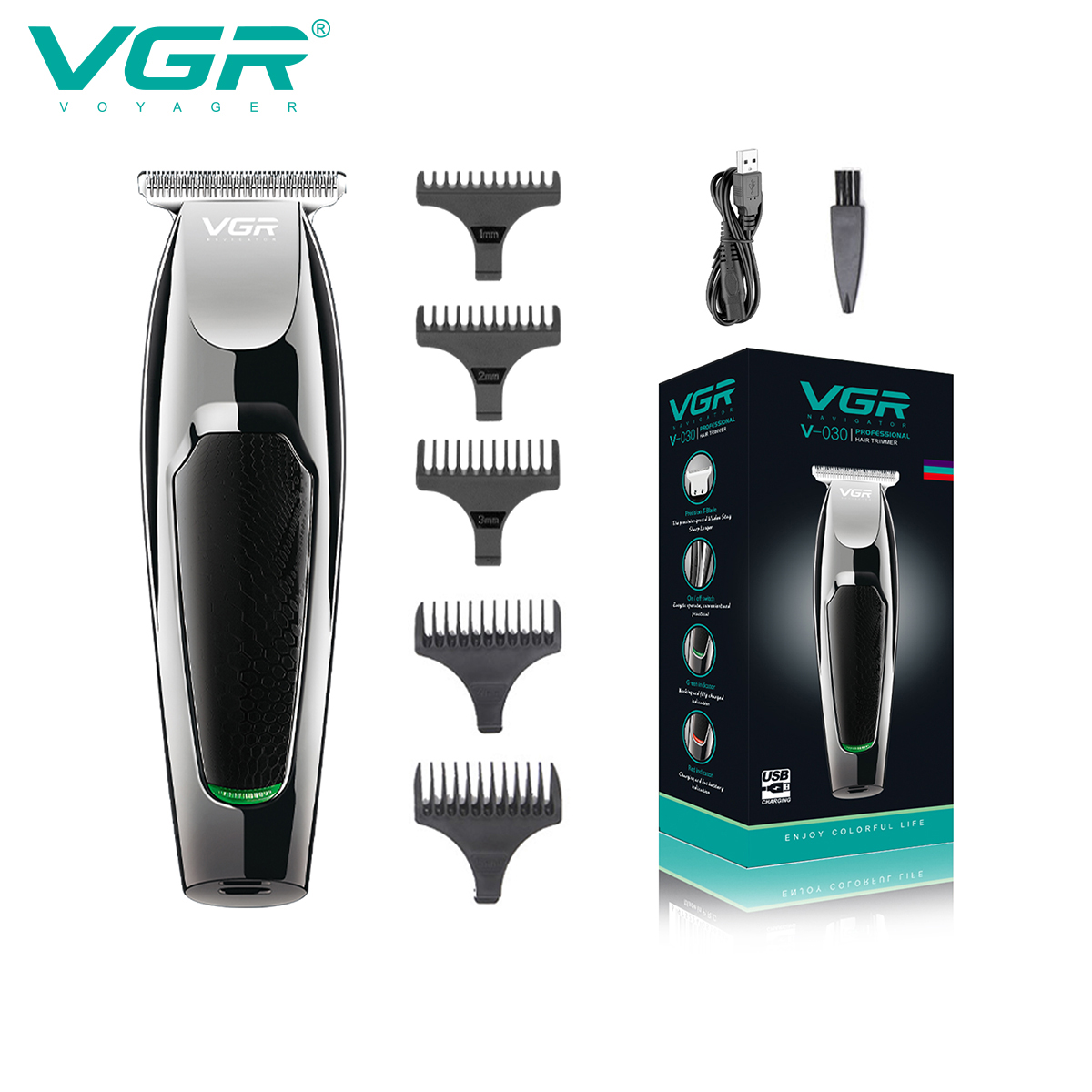 Men'S Grooming Haircut - VGR 030 ผมTrimmeเครื่องตัดผมมืออาชีพตัดผมไร้สายไฟฟ้าตัดผมตัดผมClipper Clipperสําหรับชาย