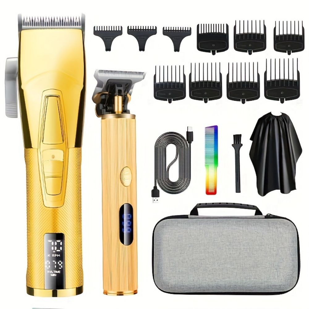 Mens Grooming Kit Bag - เครื่องตัดผมไร้สายสำหรับผู้ชาย - ชุดเครื่องตัดผมไฟฟ้าเสียงเบาพร้อมกระเป๋าเดินทาง - เหมาะสำหรับการดูแลขนตามร่างกาย
