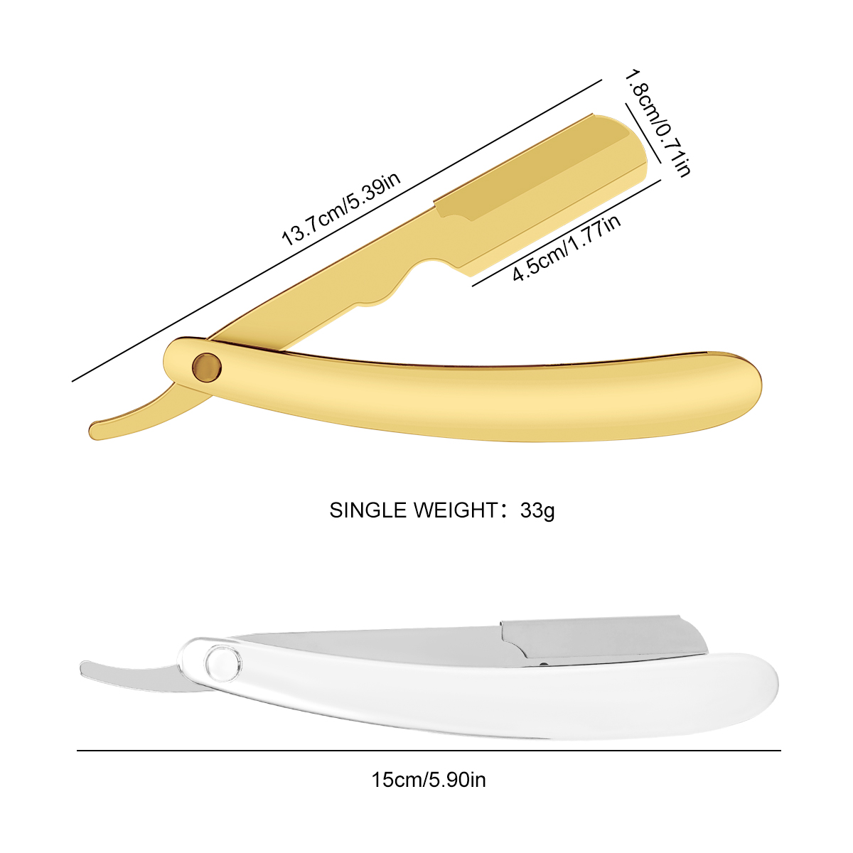 มีดโกนหนวดสำหรับผู้ชาย สีเงิน  - Straight Razor Safety บทวิจารณ์และราคา