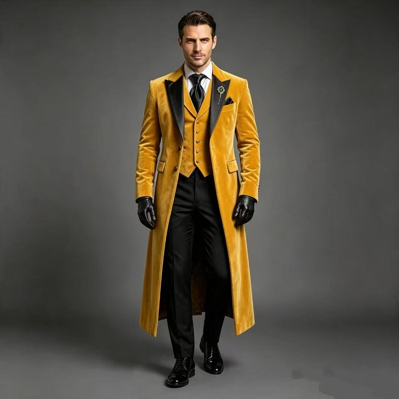 ชุดสูทกำมะหยี่ทรงยาวสไตล์วินเท - Men Grooming Outfit บทวิจารณ์และราคา