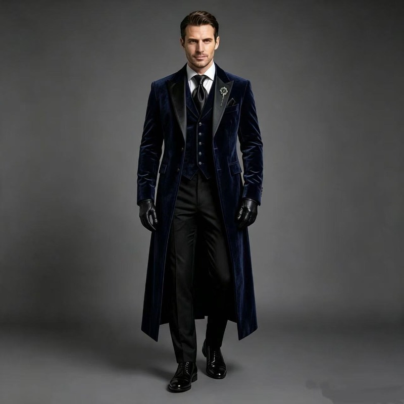 ชุดสูทกำมะหยี่ทรงยาวสไตล์วินเท - Men Grooming Outfit บทวิจารณ์และราคา