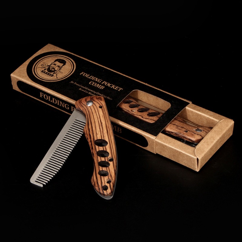 หวีเคราพับได้ทำจากไม้เนื้อแข็ง - Mens Grooming Kit Bag บทวิจารณ์และราคา