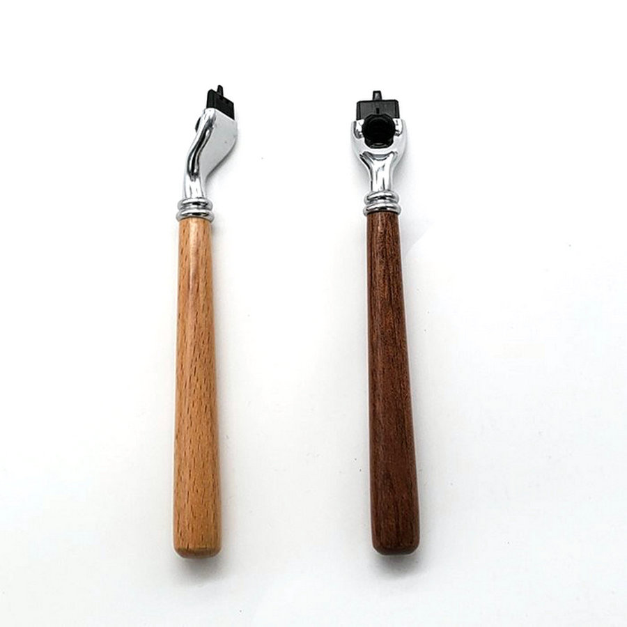 ผู้ชายไม้ยาว Handle Manual มีด - Straight Razor Safety บทวิจารณ์และราคา